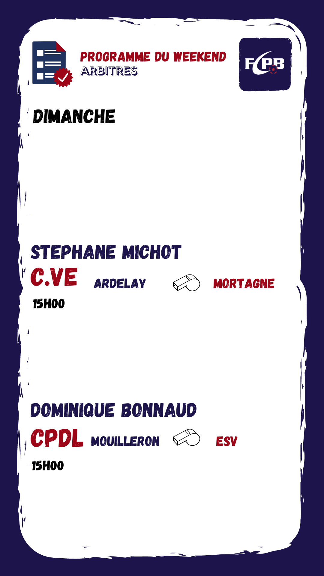 Actualité - Programme Du Week-end - Club Football FCPB L'Hermenault ...